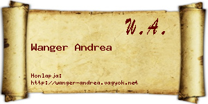 Wanger Andrea névjegykártya